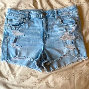 Light Wash Distressed American Eagle Shorts